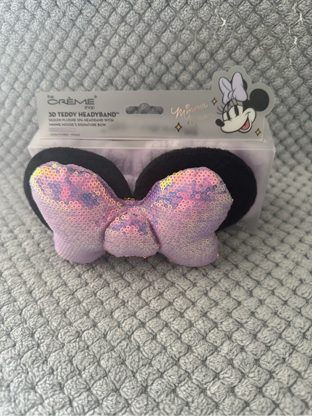x Minnie Mouse Pink Sequin 3D Teddy Headband